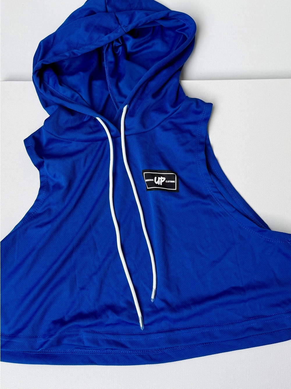 SHEIN Royal Blue Sleeveless Cropped Hoodie